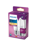 Philips Consumer LED E27 Candle | 2700K 620 Lumens | 2 Pack